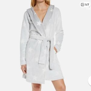 UGG Light Gray Star Hooded Robe